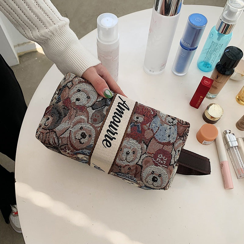 Wholesale Wash Female Hair Cute Bear Large Cosmetic Bags