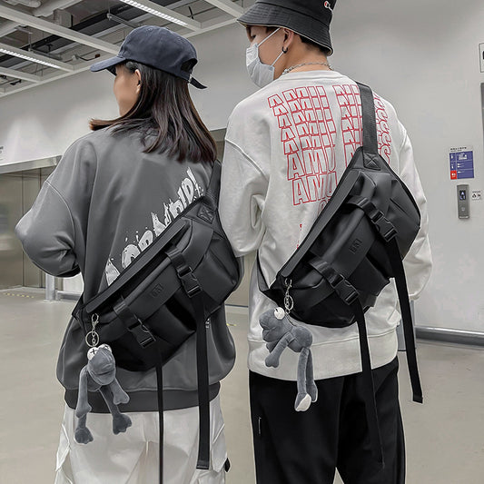 Men's Hong Kong Style Trendy Slanted Large Capacity Leisure Working Bags