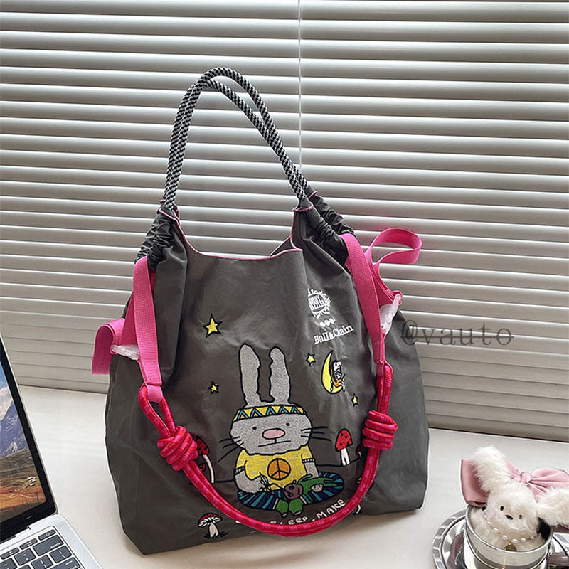 Women's Style Hair Band Rabbit Embroidery Shopping Handbags