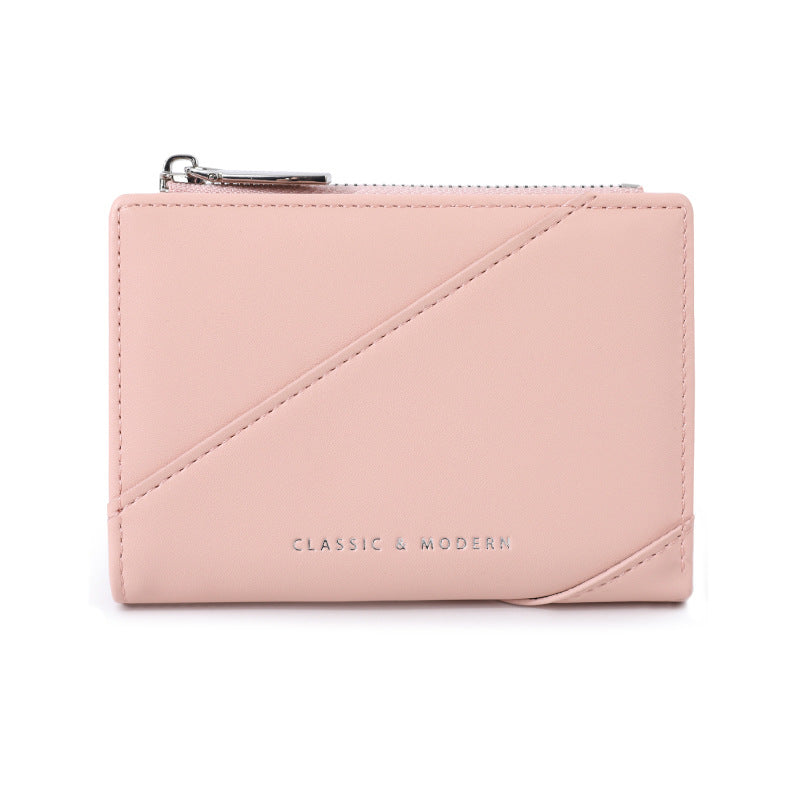 Classy Women's Short Stitching Fashion Korean Ladies Wallet