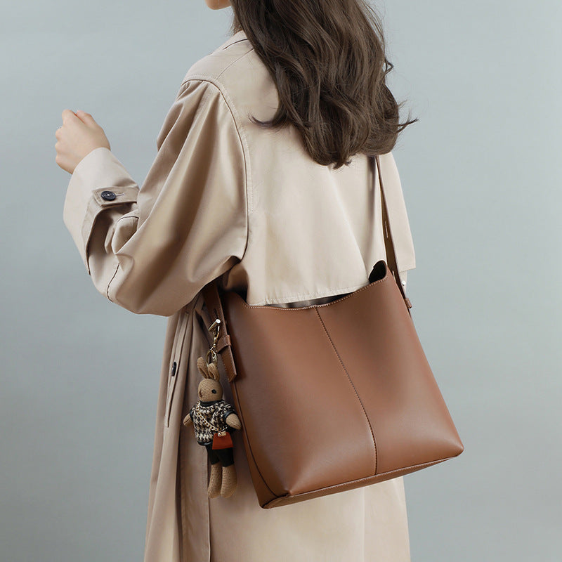 Women's One Fashion Underarm Genuine Leather Commuter Shoulder Bags