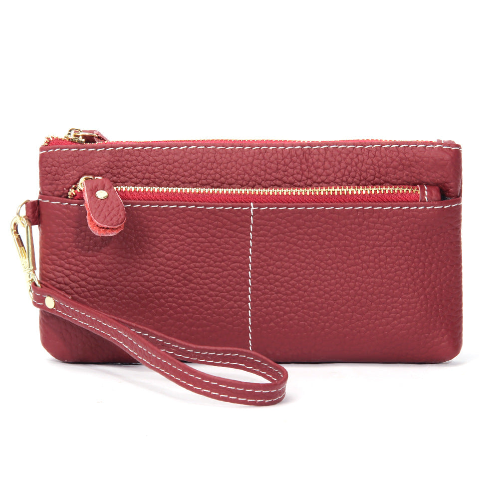 Women's Simple Long Fashion Genuine Leather Clutch Ladies Wallets