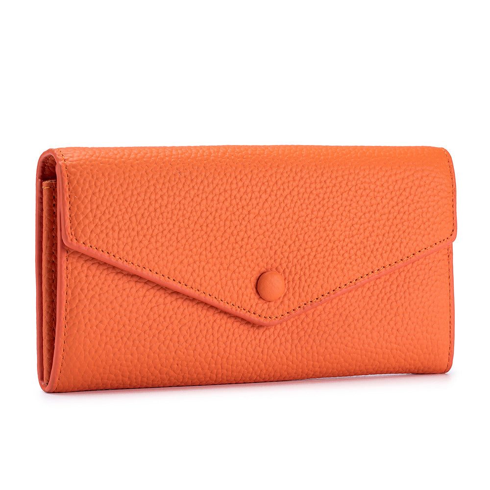 Long Genuine Leather Multifunctional Clutch Soft Simple Handbags