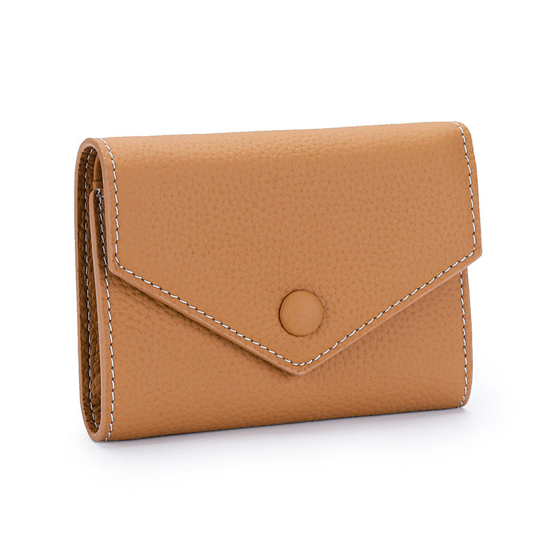 Women's Soft Cowhide Genuine Leather Short Cute Girly Ladies Wallet