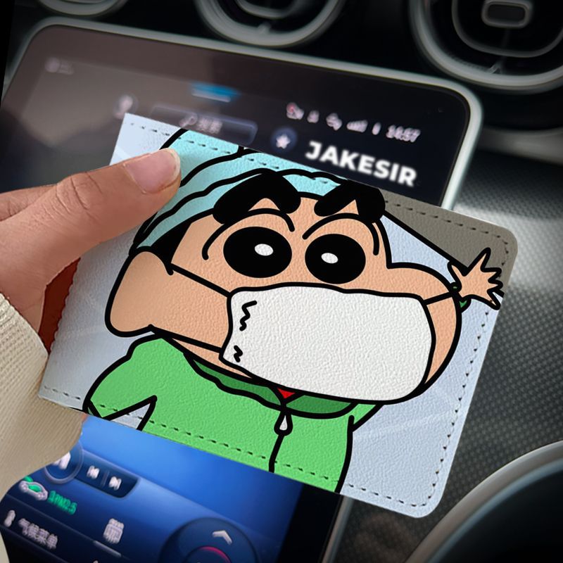Crayon Cartoon Driving License Protective Cover Card Holder