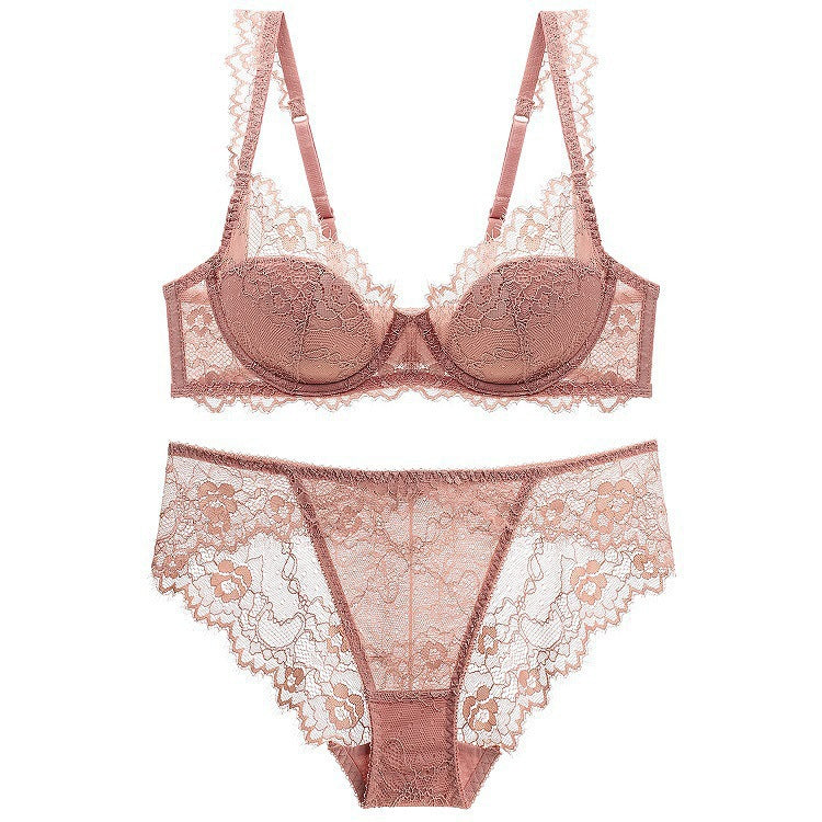Women's Sexy Lace Thin Push Up Red Lingerie Sets