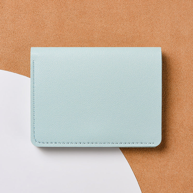 Women's Short Simple Mini Thin Folding Driving License Ladies Wallet