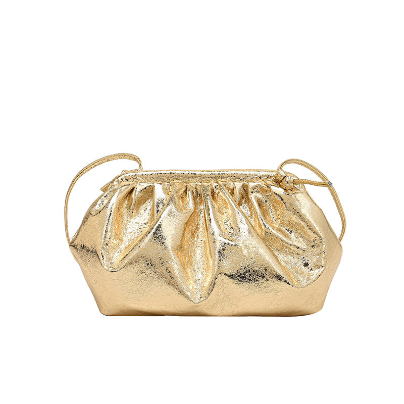 Women's Textured Shell High-grade Simple Hair Glossy Women's Shoulder Bag