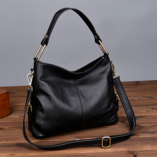 Women's Solid Color Leather Simplicity One Crossbody Bags