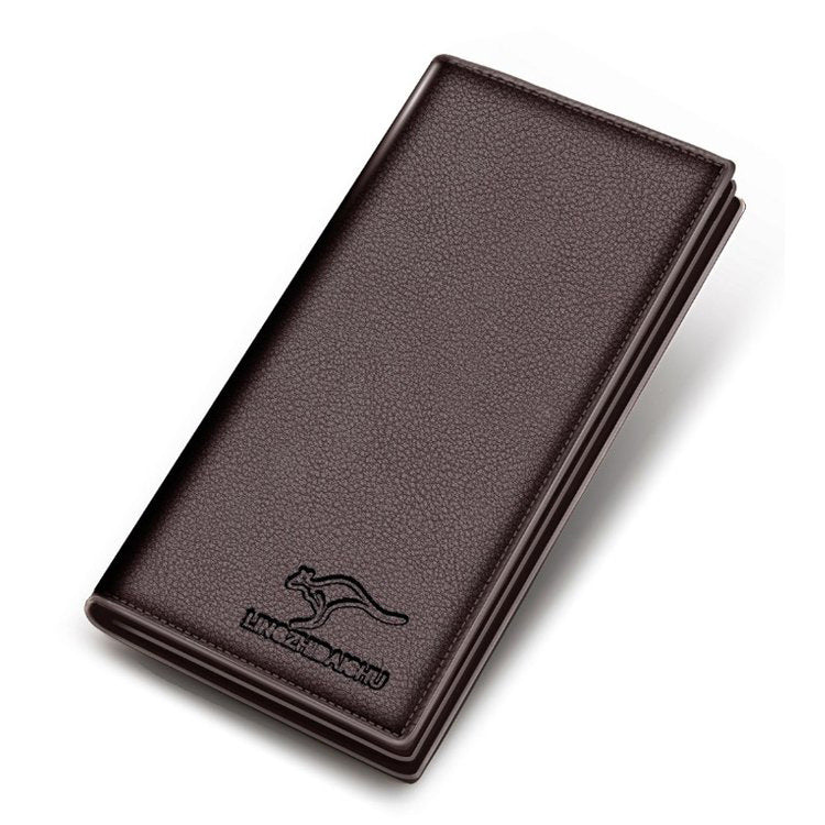 Men's Two Fold Thin Simple Lychee Pattern Soft Surface Men's Wallets