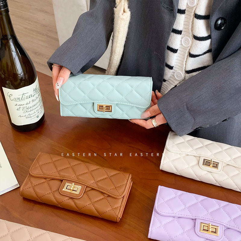 Women's Korean Online Classic Style Rhombus Long Zipper Simple Ladies Wallets