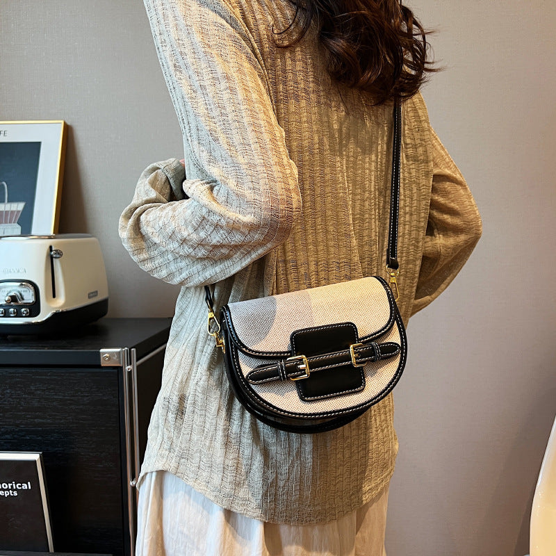 Women's Niche Contrast Color Saddle Summer Fashion Women's Messenger Bag