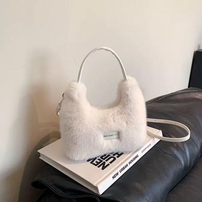 Fashion Exquisite Plush Imitation Fur High Sense Korean Style Women's Shoulder Bag