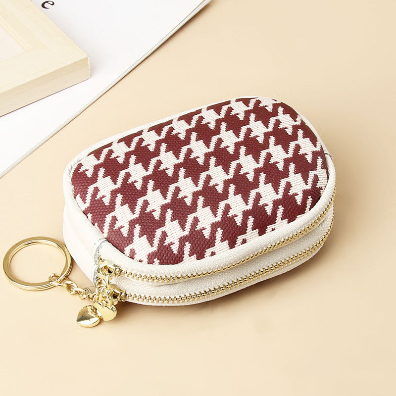Women's Mini Double Zipper Fashion High Sense Coin Purses
