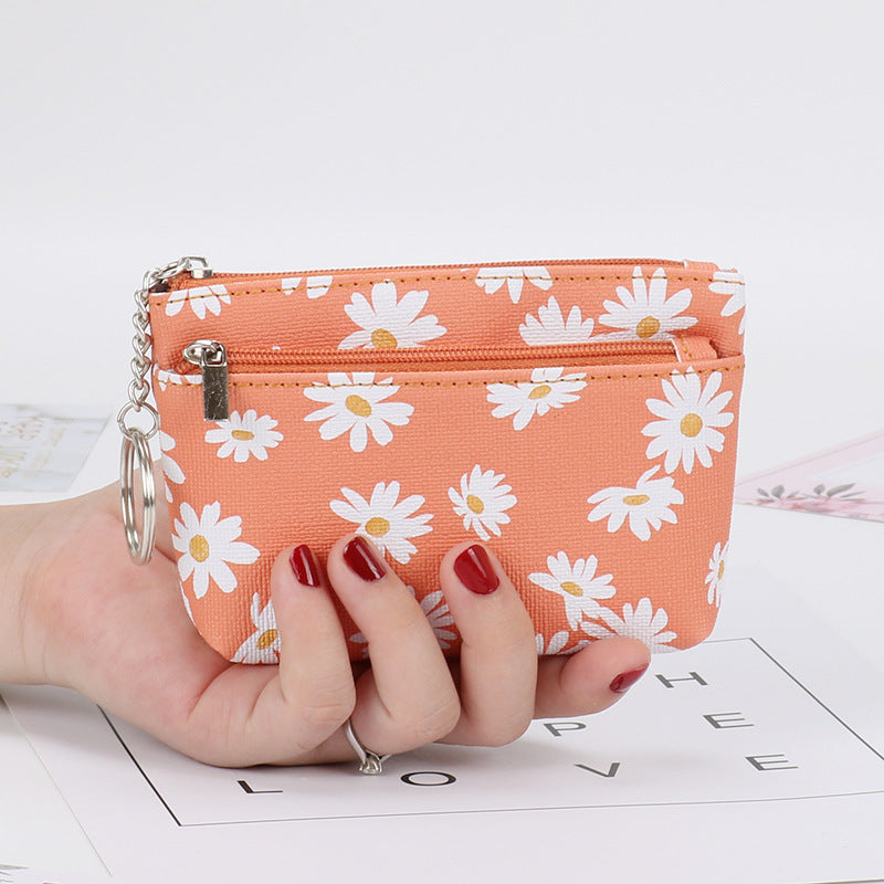 Women's Korean Style Fresh Little Daisy Pocket Coin Purses
