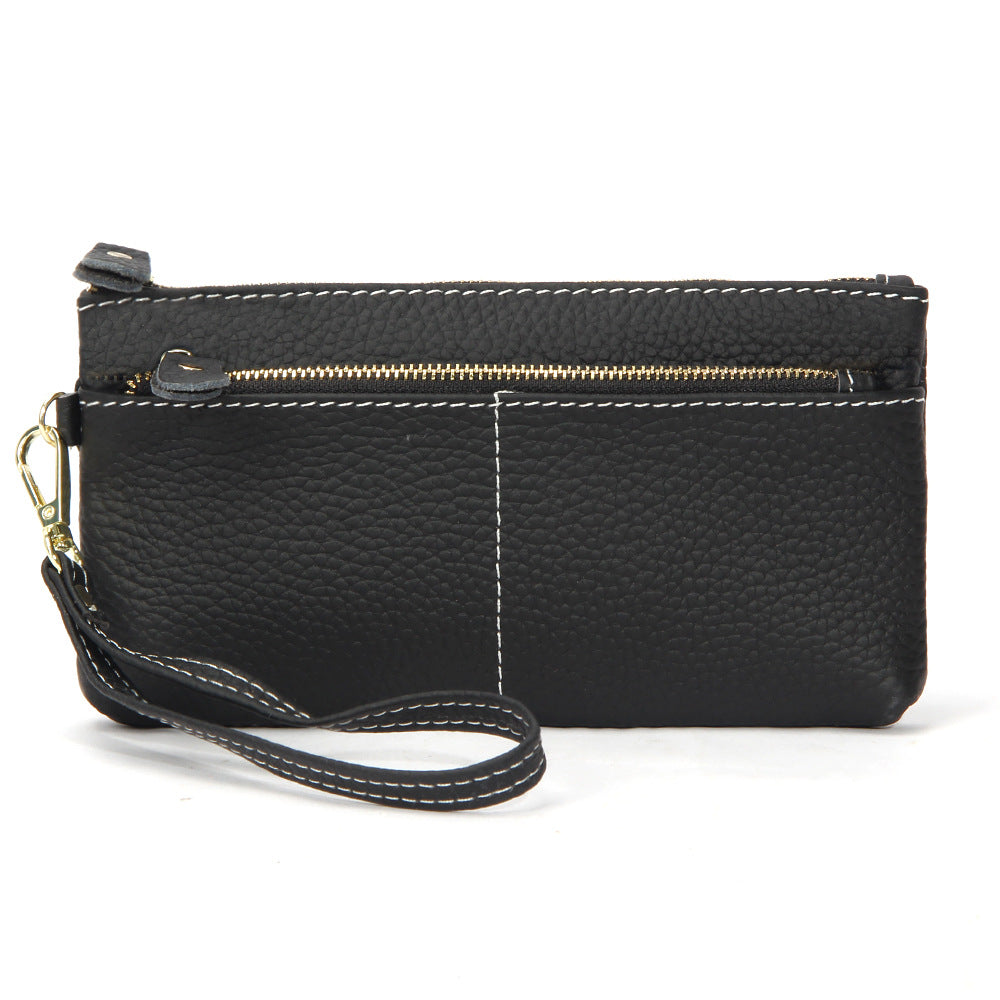 Women's Simple Long Fashion Genuine Leather Clutch Ladies Wallets