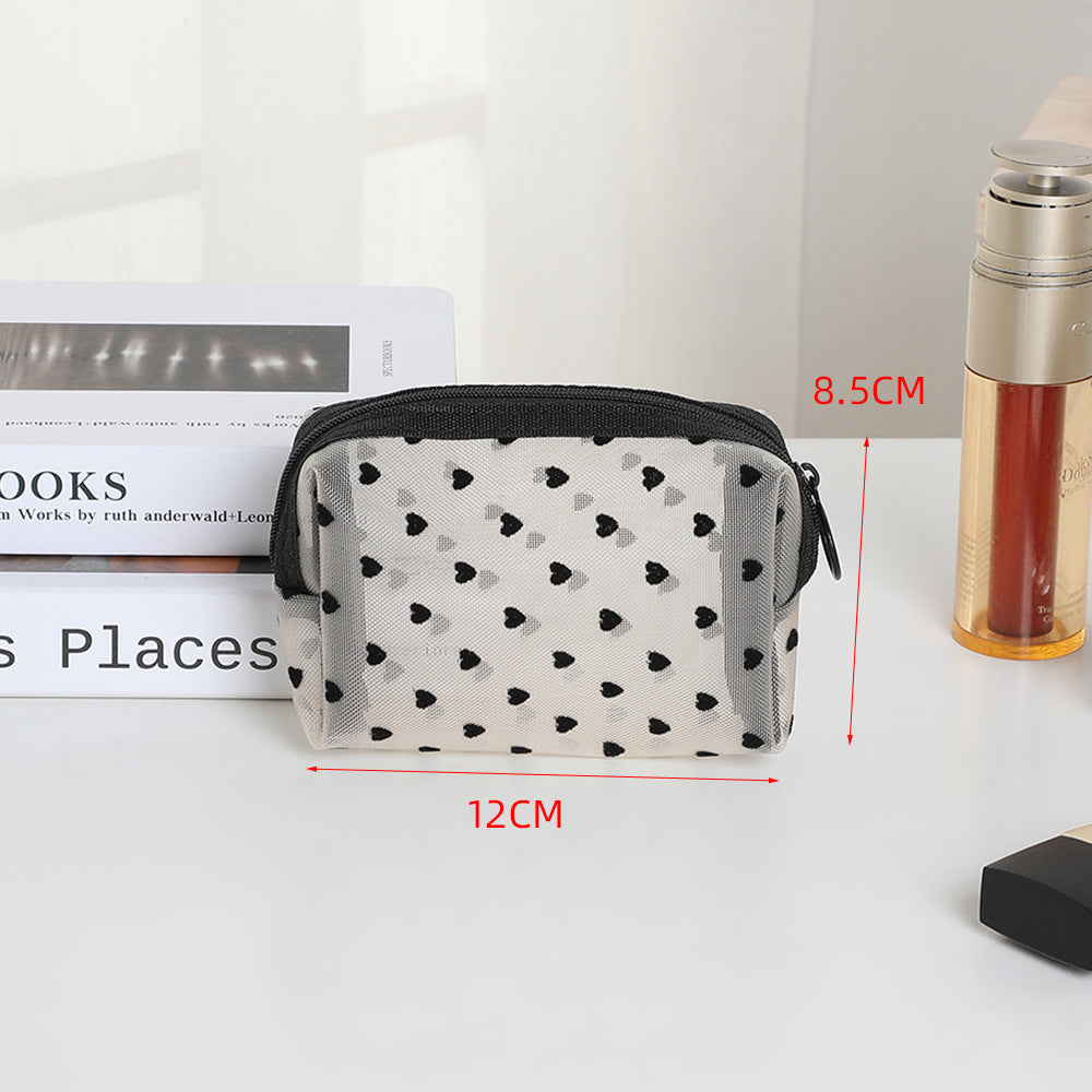 Women's Mesh Style Super Hot Portable Love Makeup Bag