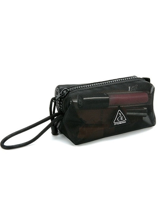 Elegant Counter Black High-grade Mesh Portable Cosmetic Bags
