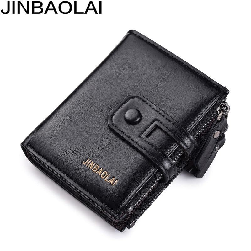 Men's Durable Vintage Multifunctional Double Zipper Men's Wallets