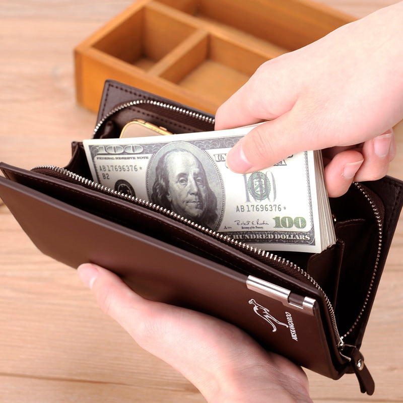 Slouchy Men's Clutch Magnetic Snap Version Men's Wallets