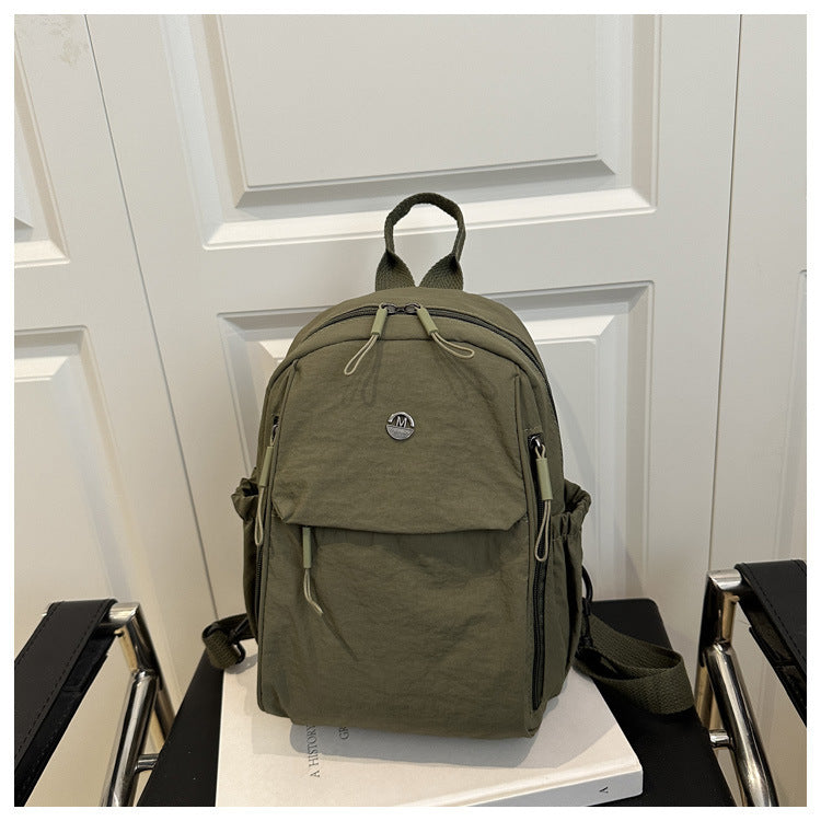 Fashion Simple Nylon Cloth Pure Color Backpacks