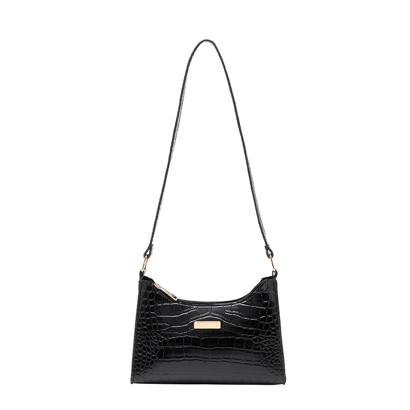 Women's Crocodile Pattern Underarm Korean Style Minority Shoulder Bags