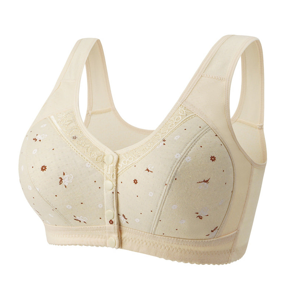 Women's Front Buckle Cotton Vest Underwear Mark Bras