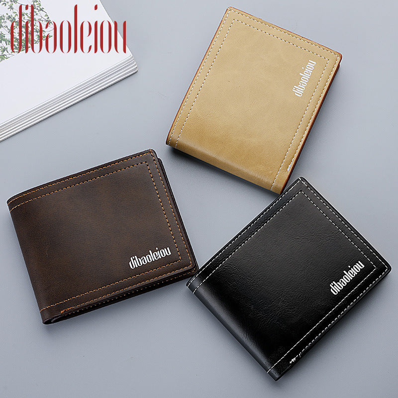 Durable Men's Slouchy Horizontal Short Dollar Men's Wallets