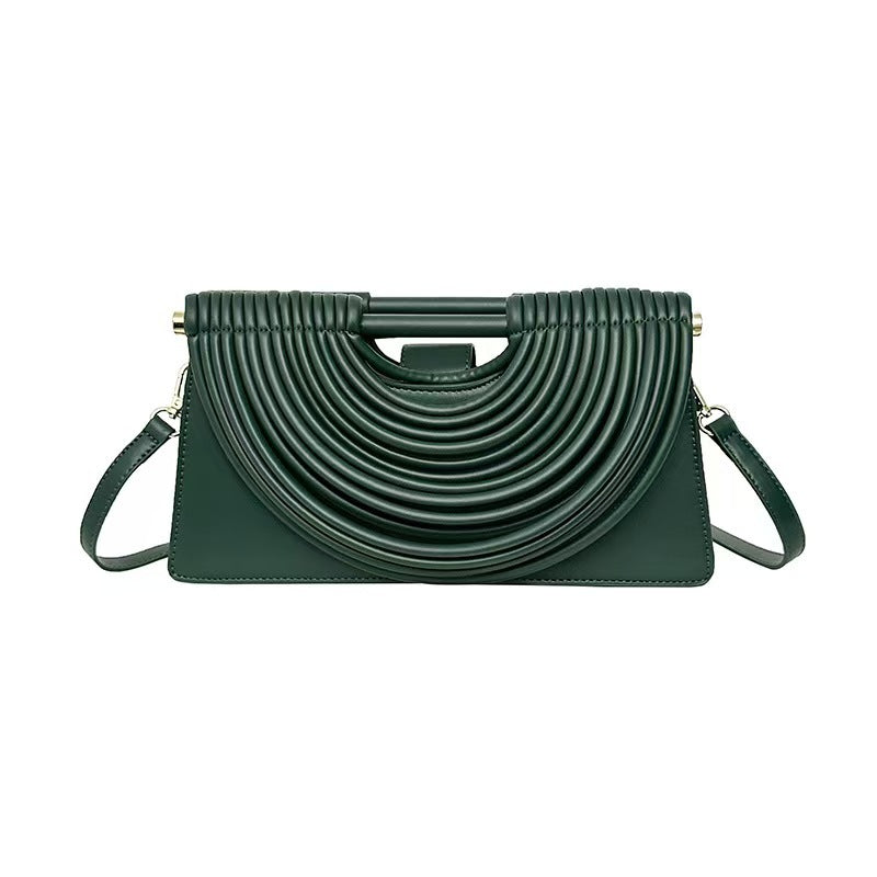 Women's Hand-woven Line Comb Design Trapezoidal Women's Messenger Bag
