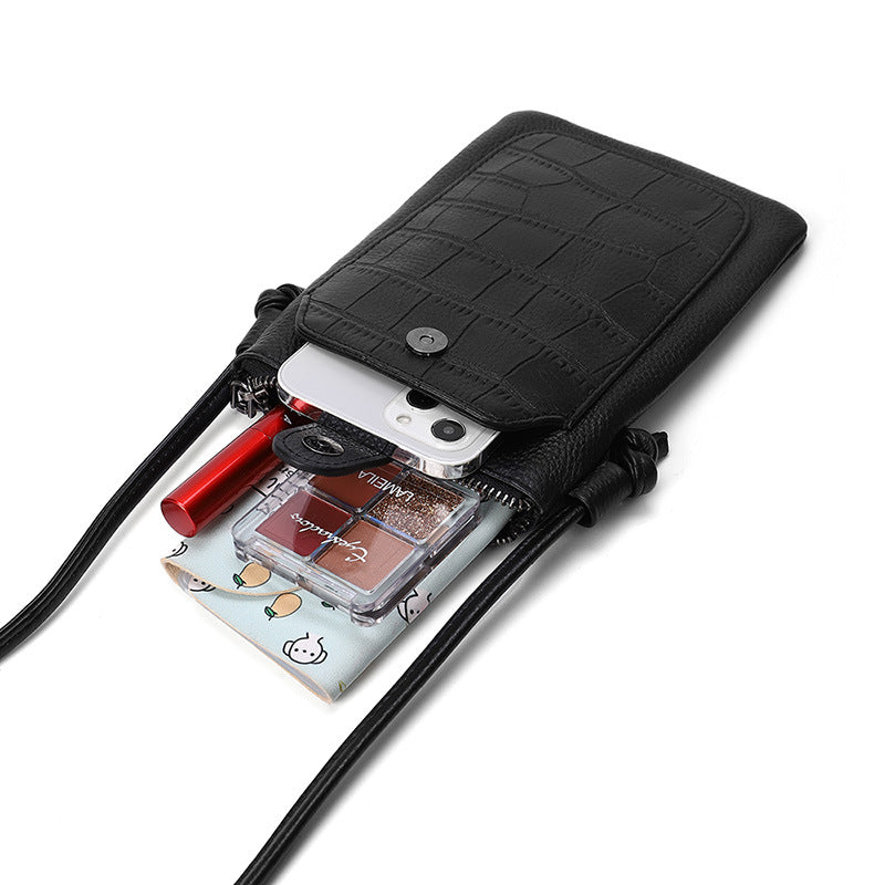 Color Simple Style Crocodile Pattern Mobile Fashion Trend Phone Bags