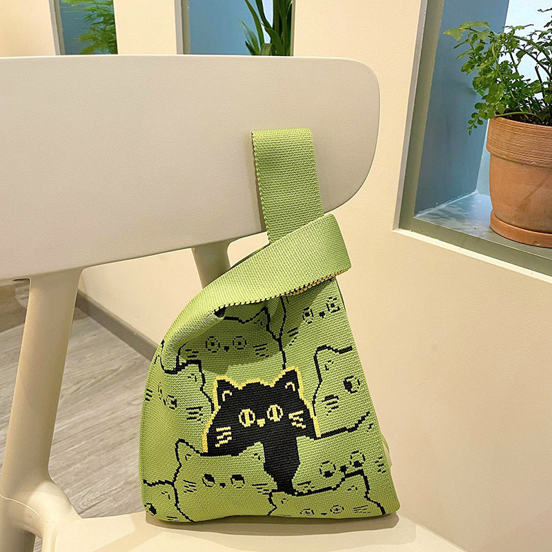Women's Handmade Cute Animal Versatile Knitted Handbags