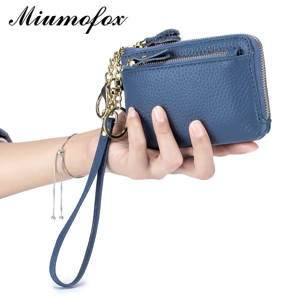 Graceful Cowhide Hand Strap Simple Multifunctional Coin Purses