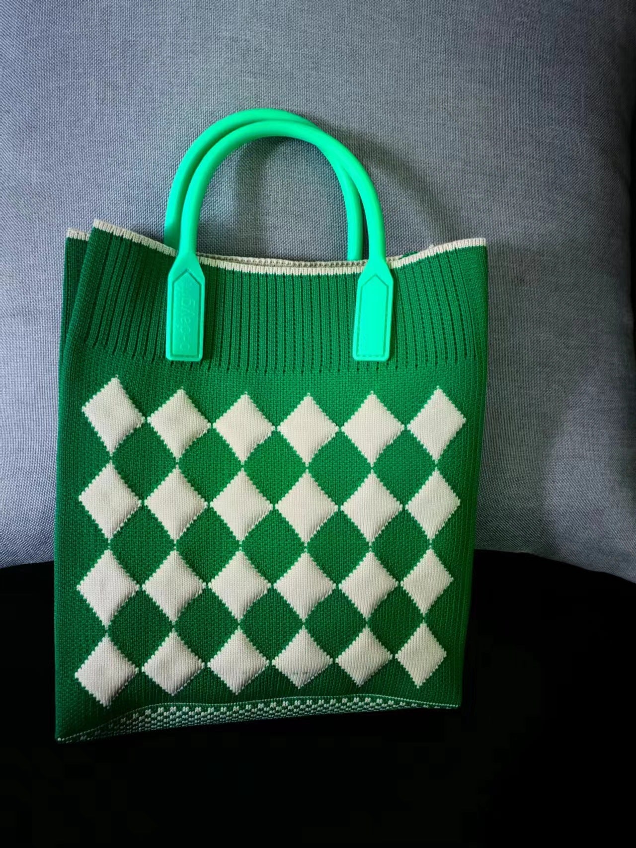 High Quality Mobile Cute Knitting Plaid Handbags