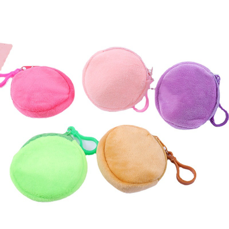 Plush Zipper Round Mini Cute Storage Coin Purses