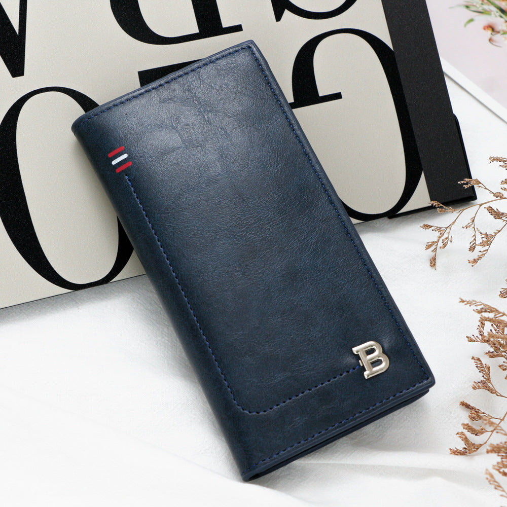 Women's & Men's Fashion Mid-length Three Fold Dollar Multi Slots Men's Wallet