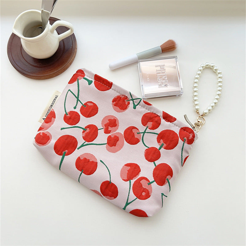 Hand Cherry Portable Long Pencil Brush Makeup Bag