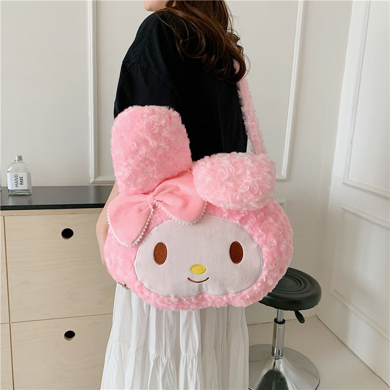 Plush Cartoon Make-up Cute Portable Big Face Street Fashion Cat Bags
