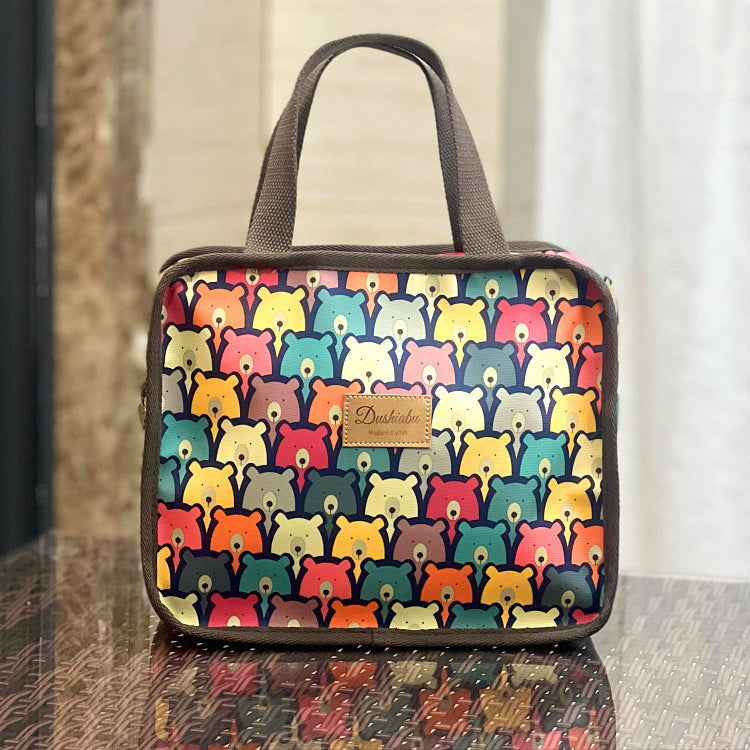 Women's Plaid Lunch Box Mom Hand Carrying Snack Cosmetic Bags