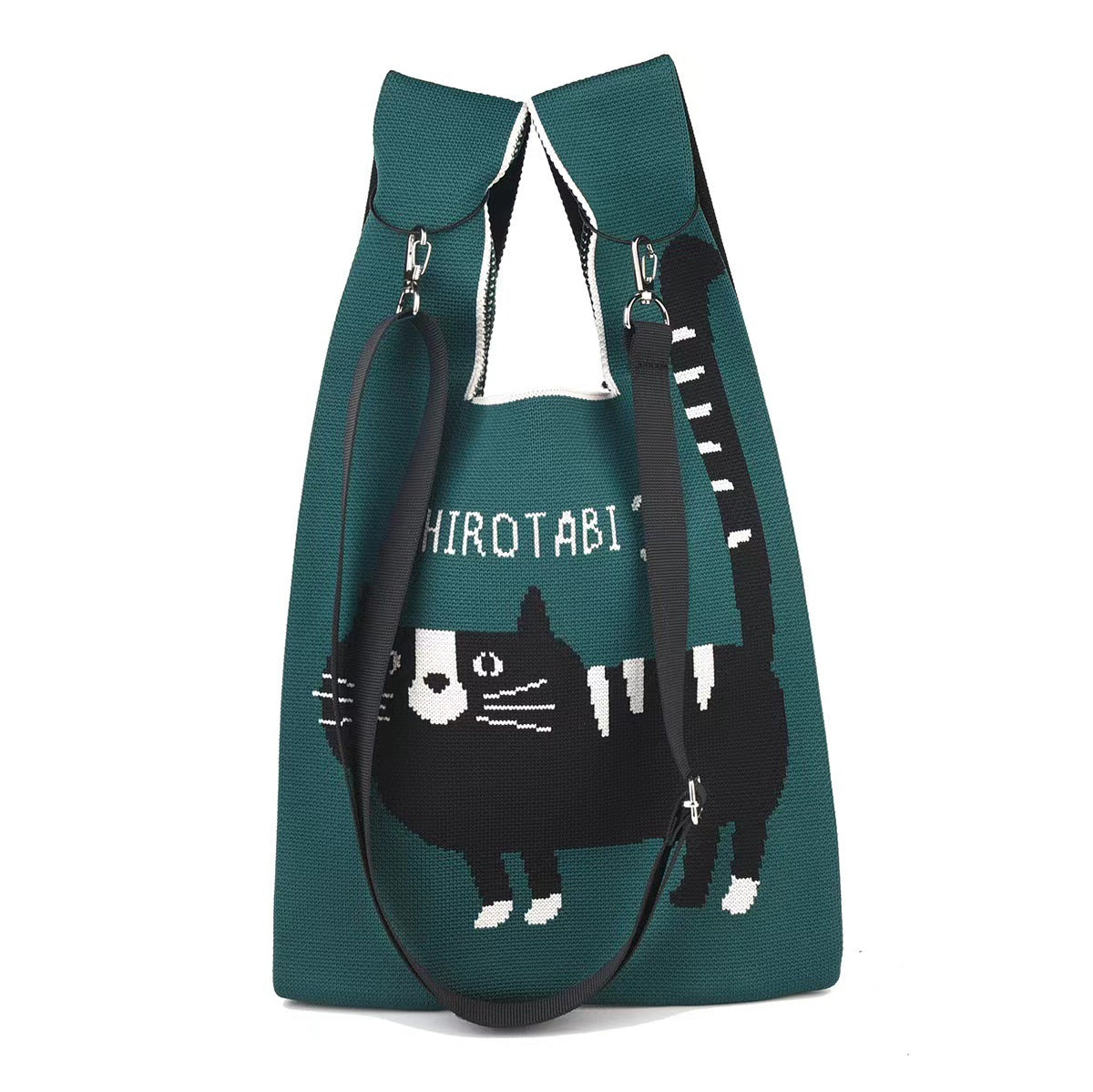 Versatile Cartoon Cat Hand Vest Knitted Handbags