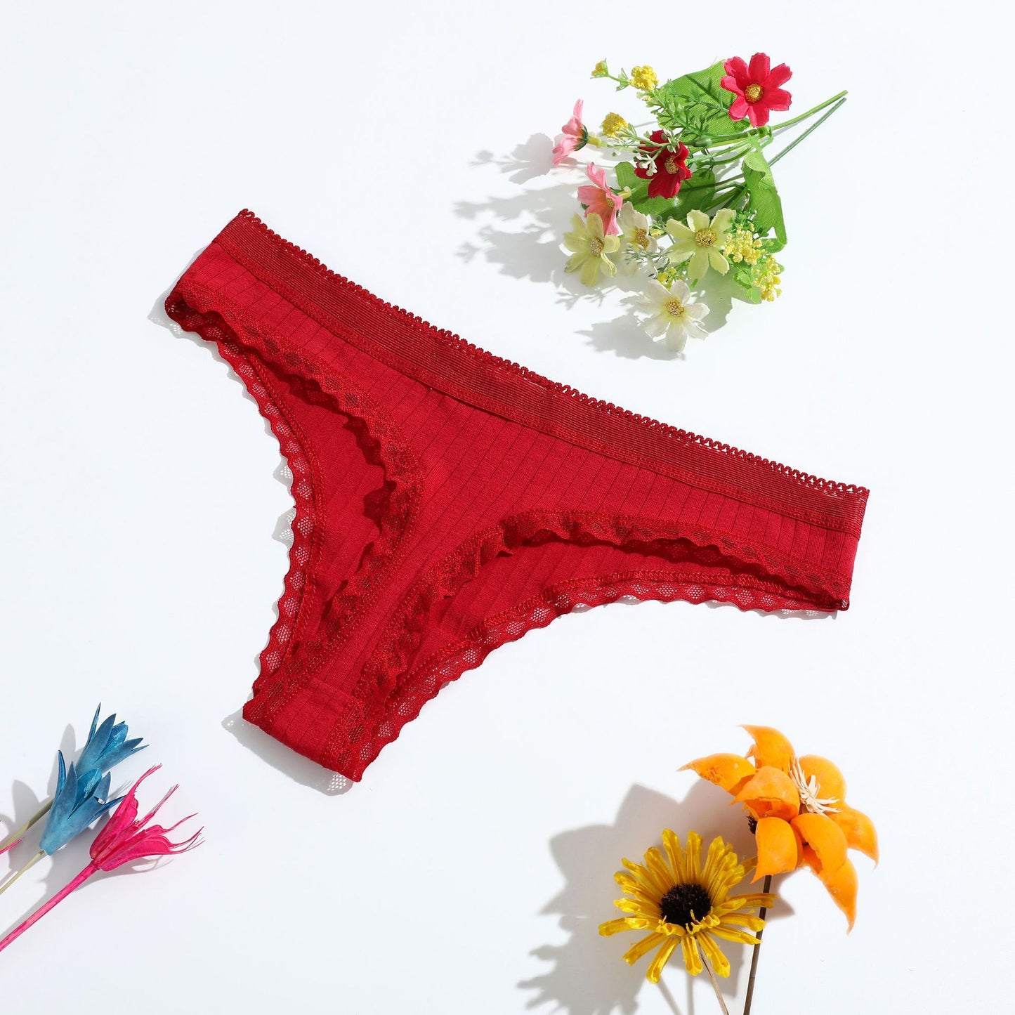 Women's Low Waist Hot Bead Cotton Underwear Panties