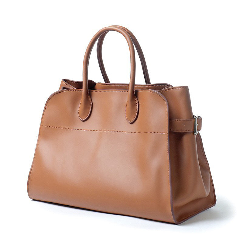 Women's Retro Large Capacity Totes Genuine Leather Commute Handbags