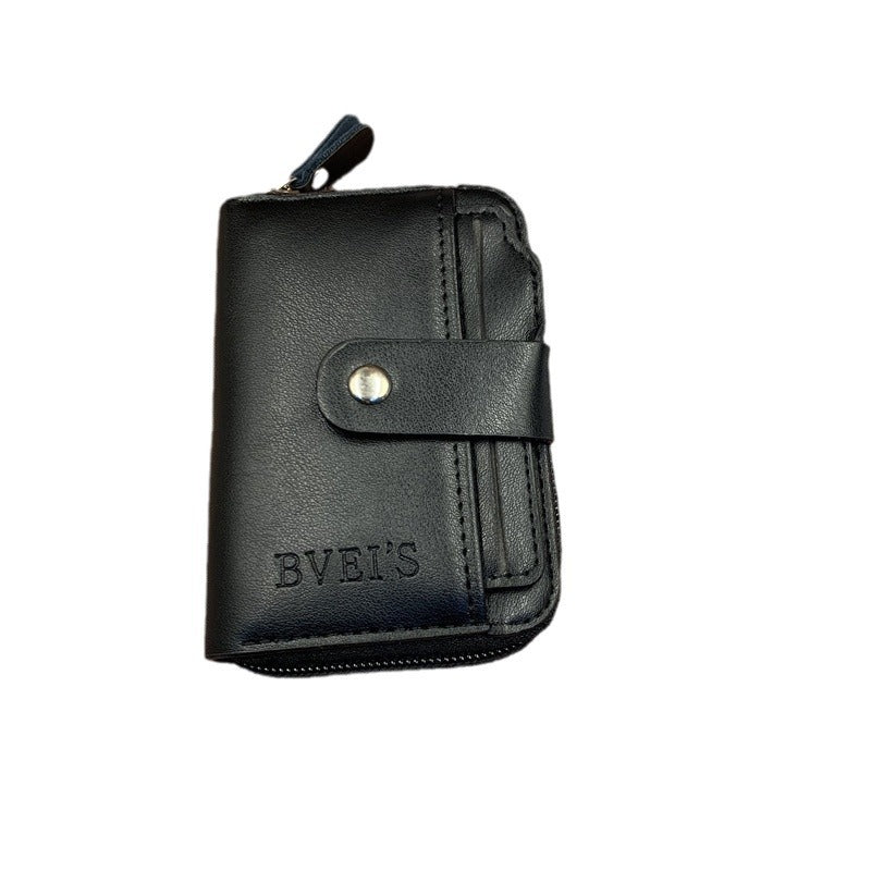 Men's Short Business Expanding Soft Sheepskin Pattern Men's Wallets