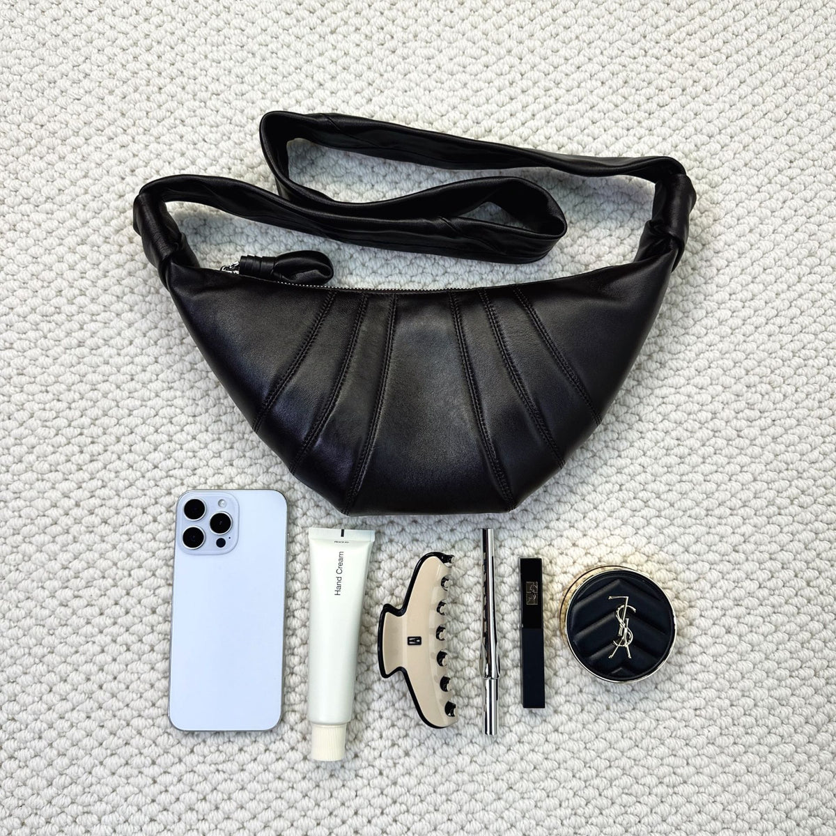 Women's Authentic Leather Sheepskin Niche Idle Style Kosong Croissant Women's Messenger Bag