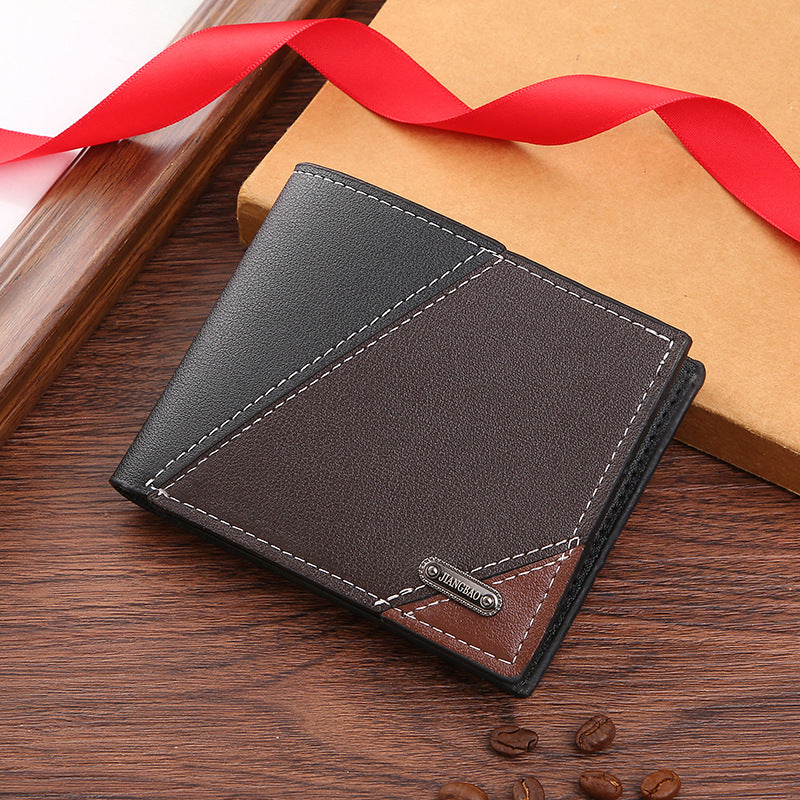 Men's Short Multiple Slots Fashion Leisure Male Youth Thin Two-fold Men's Wallets