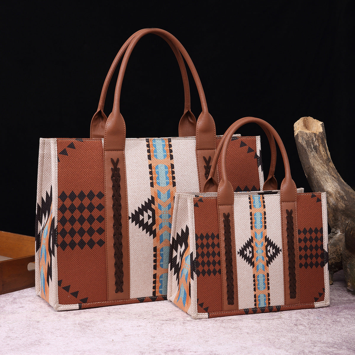 Women's Vintage Cotton Linen Printed Western One Crossbody Bags