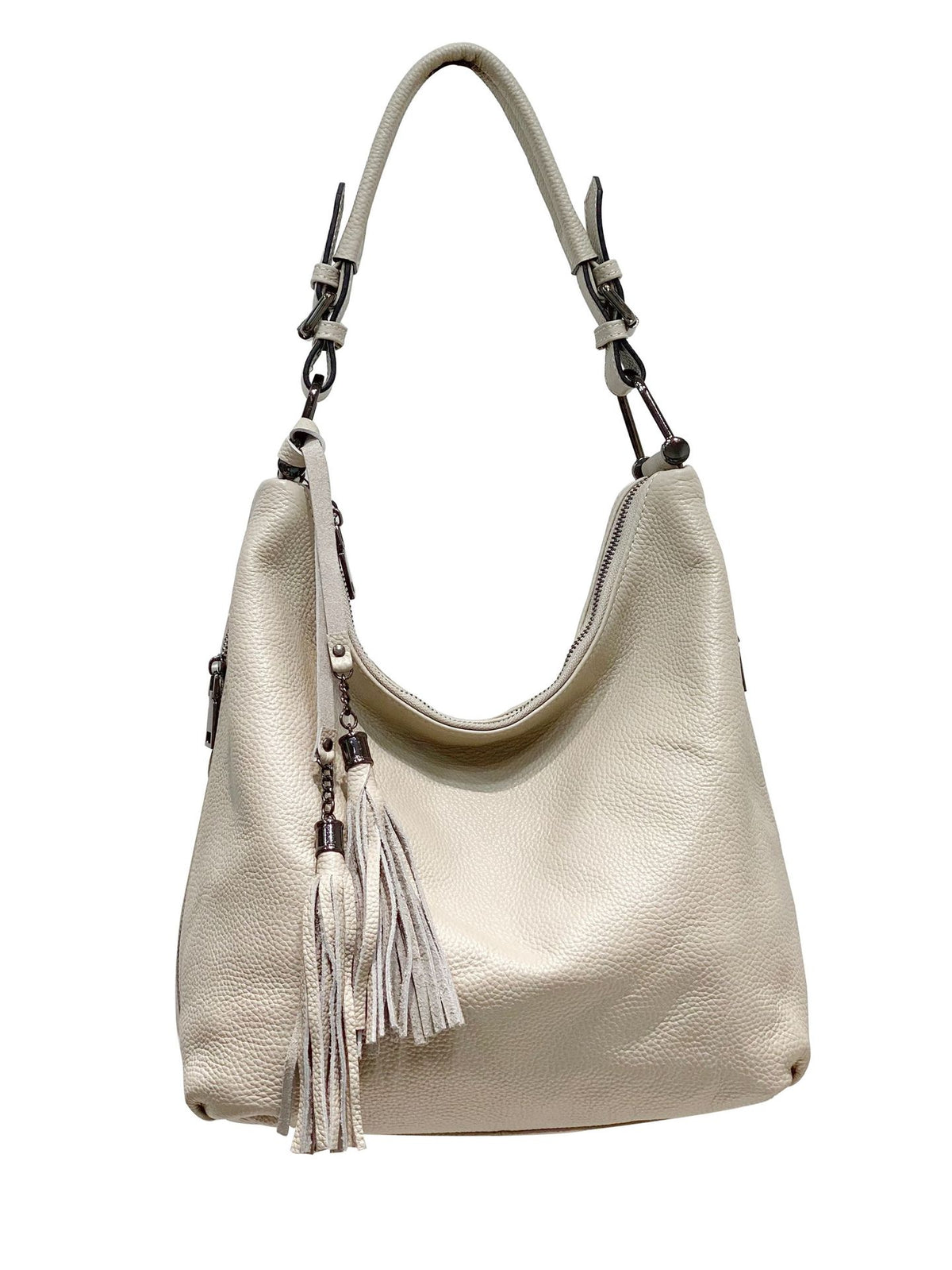 Women's Fashion Genuine Leather Underarm Layer Cowhide Tassel Large Women's Shoulder Bag