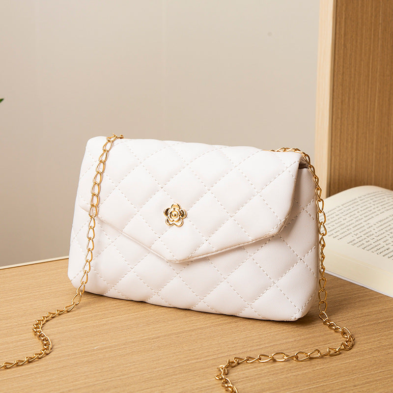 Women's Chain Metal Flower Embroidered Mobile Korean Bags