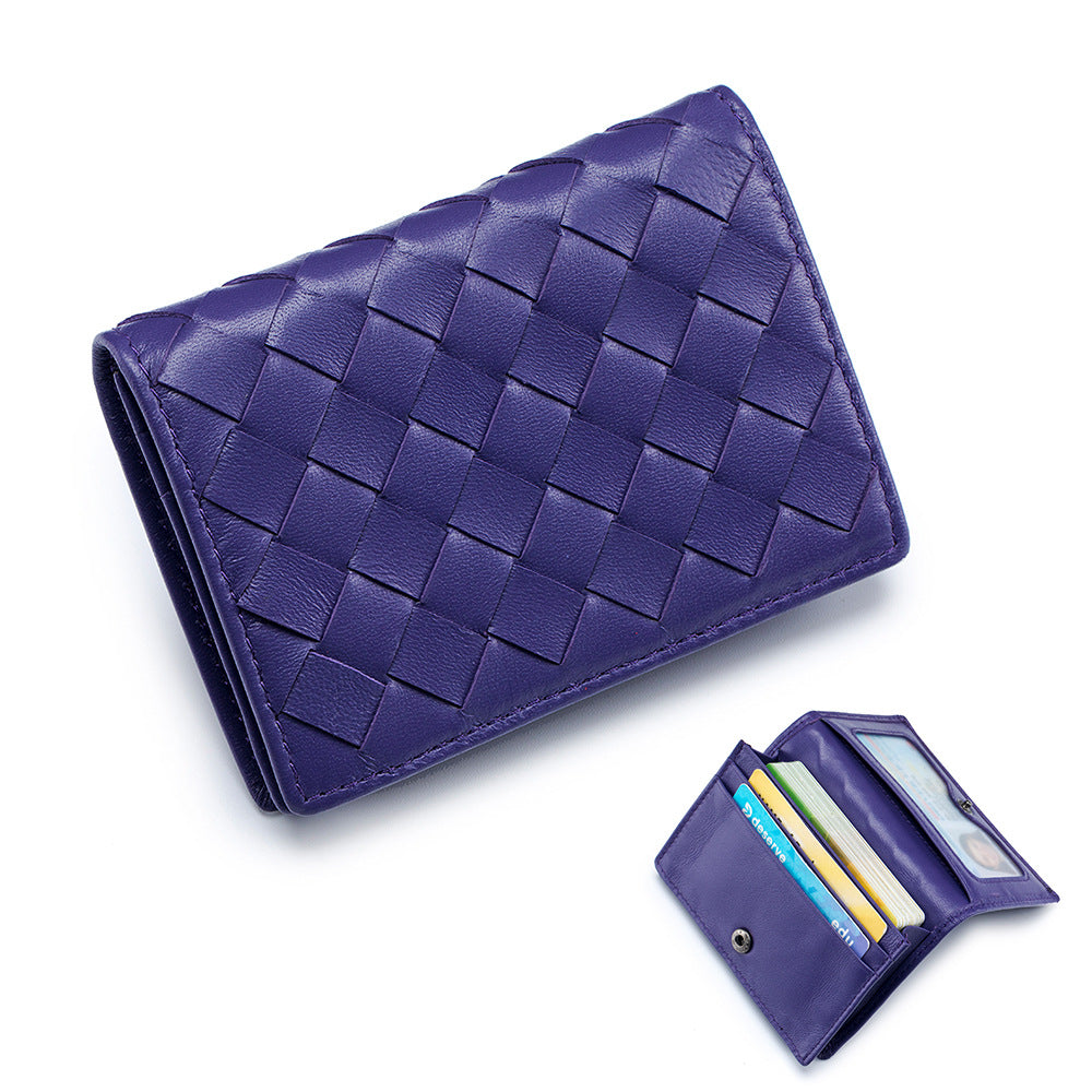 Men's Sheepskin Woven Document Classic Business Card Holder