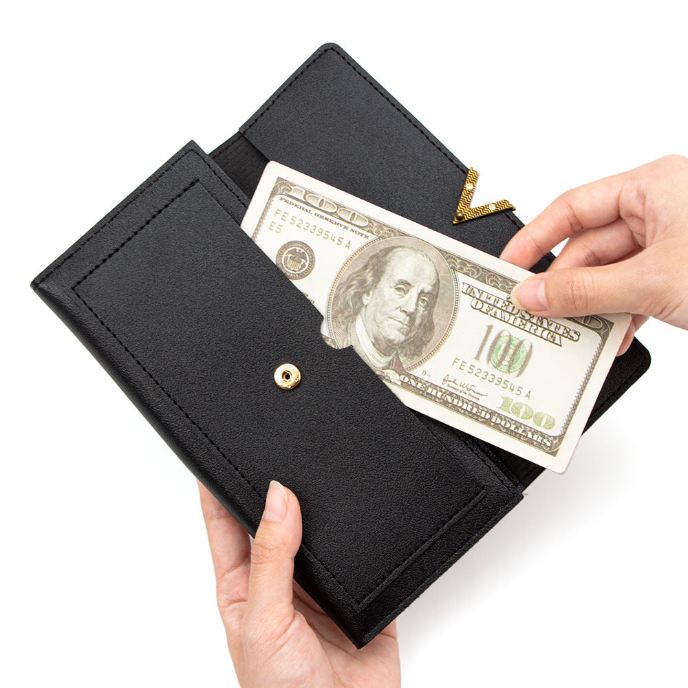 Women's Korean Long Clutch Solid Color Simple Zipper Multiple Ladies Wallet