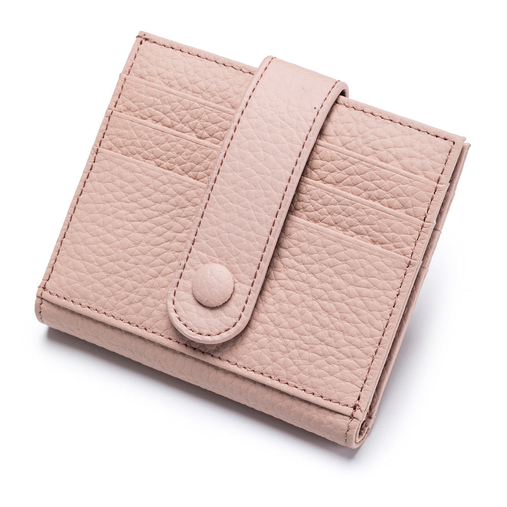 Women's Genuine Leather Short Korean Style Card Holder